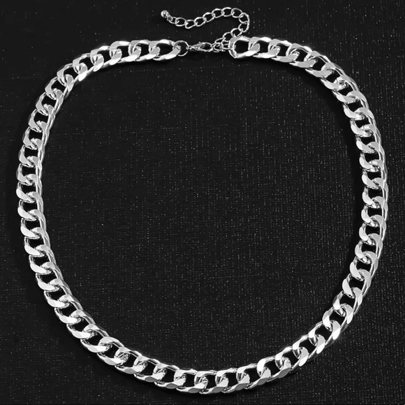 Silver Unisex Cuban Link Chain - Picture 2 of 4